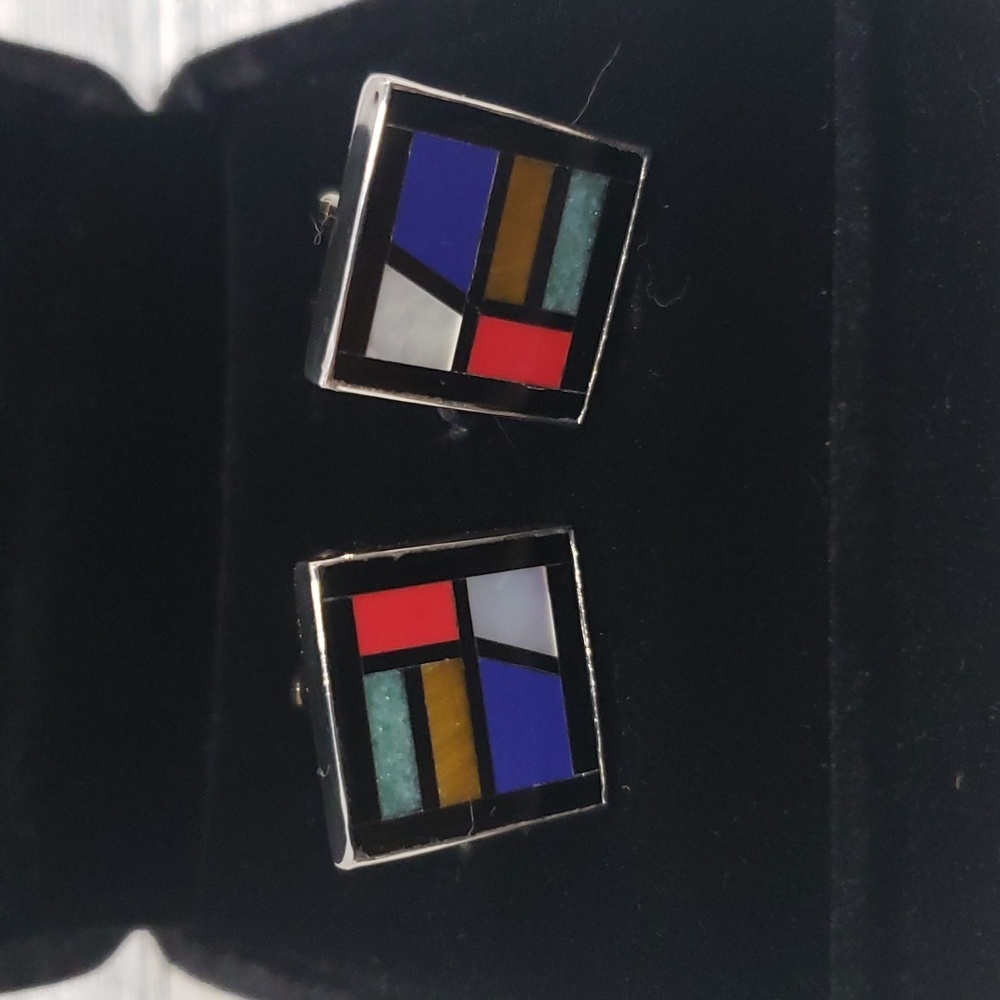 Gfmw Square Window Inlay Cuff Links - image 1